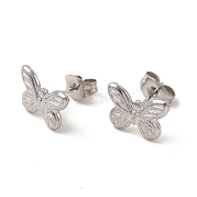 304 Stainless Steel Butterfly Stud Earrings for Women EJEW-I281-15P