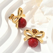 Серьги-гвоздики из нержавеющей стали 304 с эмалью EJEW-G423-10G-02