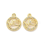 Подвеска из латуни с прозрачным кубическим цирконием ко Дню матери KK-Z044-12G