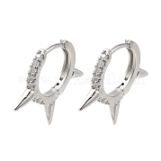Серьги-кольца из латуни с микропаве из кубического циркония EJEW-R162-51P