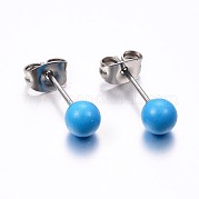 Серьги-гвоздики из нержавеющей стали 304 EJEW-H353-07-B