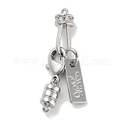 Латунная застежка из прозрачного циркония с микропаве KK-C051-52P
