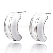Alloy Enamel Stud Earring EJEW-N012-06P