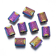 Rack Plating Rainbow Color Alloy Beads PALLOY-S180-358