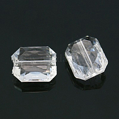 Faceted Rectangle Transparent Clear Acrylic Beads X-TACR-524-01