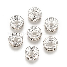 200pcs Clear White Rhinestone Rondelle Spacer Beads RB-A014-Z8mm-01S