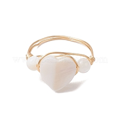 Stern/Herz/Schmetterling Muschel Fingerringe&nbsp;RJEW-JR00846