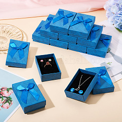 Rechteckige Geschenkboxen zur Aufbewahrung von Schmucksets aus Papier mit Schleife&nbsp;CON-TAC0014-12F