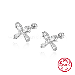 Orecchini a bottone a farfalla in zircone argento s925 dal design unico&nbsp;IY5354-2