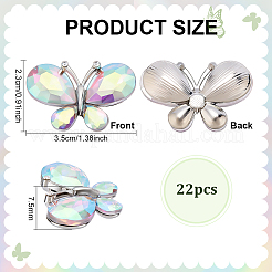 Strass-Schmetterlings-Cabochons aus platinfarbener Legierung&nbsp;DIY-FG0009-98A