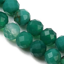 Natürliche grüne Onyx Achat (gefärbt und erhitzt) Perlen Stränge&nbsp;X-G-D347-A04-4mm