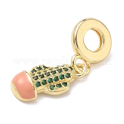 Messing Micro Pave grün Zirkonia europäischen Anhänger&nbsp;KK-D502-06G