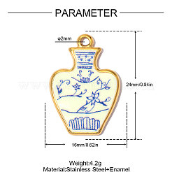 Pendentifs en acier inoxydable 304 imprimé avec émail&nbsp;SA-OY002-99G