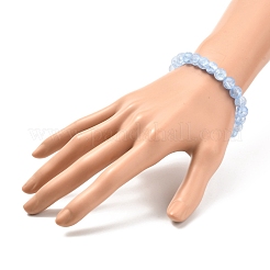 Bracelet extensible de perles rondes en quartz craquelé synthétique de 8 mm pour adolescente femme&nbsp;BJEW-JB07066