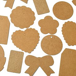 80 Stück 8 Stile leere Geschenkanhänger aus Kraftpapier&nbsp;CDIS-FS0001-05