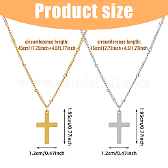 Collier pendentif croix en acier inoxydable 304&nbsp;NJEW-FI0001-48