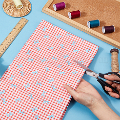 Tessuto di cotone con motivo a fiocco e tartan&nbsp;DIY-WH0890-31A