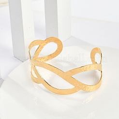 Brazaletes abiertos de acero inoxidable 304&nbsp;BJEW-R008-02G