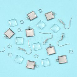Kits de diy para hacer pendientes colgantes cuadrados&nbsp;DIY-FS0009-17