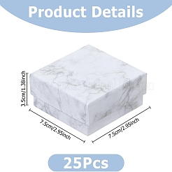 25 quadratische Schmuck-Geschenkbox aus Papier mit Marmordruck&nbsp;CON-FI0001-01