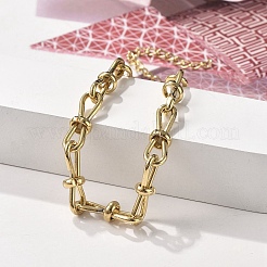 304 Edelstahl-Gliederkettenarmbänder mit Schleife für Damen&nbsp;BJEW-F488-13G