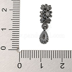 Gestellplattierung Messing klare Zirkonia europäische Anhänger&nbsp;KK-F876-23B