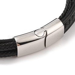 Bracelets multibrins en cuir microfibre tressé&nbsp;BJEW-B096-21A