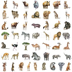 50 Uds. Etiquetas adhesivas de pvc impermeables de animales africanos&nbsp;PW-WG32153-01