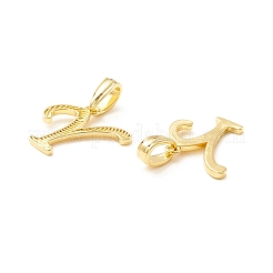 Placage en rack pendentifs lettre en laiton écologiques&nbsp;KK-K265-02G-Y