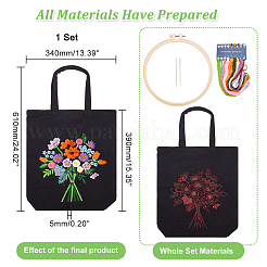 Diy canvas umhängetasche 3d stickerei starter kit&nbsp;DIY-WH0386-45