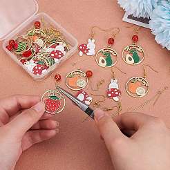Kit de fabrication de boucles d'oreilles fruits et lapin diy&nbsp;DIY-SZ0007-52