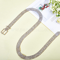 Legierung voller Kristall Strass 5-reihige Kettengürtel&nbsp;AJEW-WH20019-49P