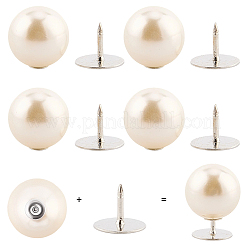 20 pieza de botones de plástico ABS sin costuras con forma de perla&nbsp;BUTT-CY0001-22C