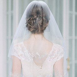 Brautschleier aus Nylonnetz mit Haarkamm&nbsp;AJEW-WH0258-993