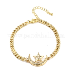 Messing Micro Pave klare Zirkonia Charm Armbänder&nbsp;LS-BJEW-M050-01G-01