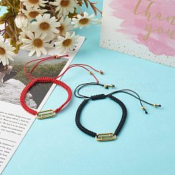 Pulseras de cuentas trenzadas con hilo de nailon ajustable hecho a mano&nbsp;BJEW-JB06482