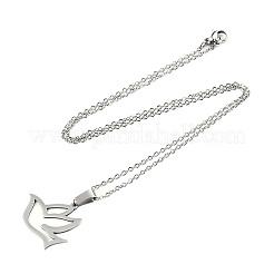 Collares colgantes de acero inoxidable 201 que no se deslustran&nbsp;LS-NJEW-S105-JN670-45-1