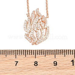 Colliers à pendentif flamme en laiton serti de micro-pavés de zirconiums cubiques transparents&nbsp;KK-CBA4547-10RG