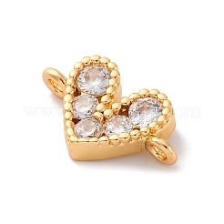 Messing Micro Pave Zirkonia Herz Verbindungsstück Charms&nbsp;KK-F894-03G-01