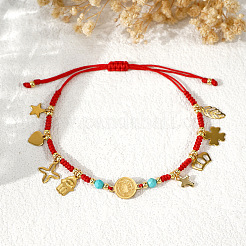Bracciali intrecciati con ciondoli a forma di croce&nbsp;GU1131-1
