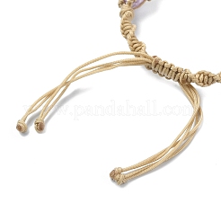Bracelets de perles tressés en cristal de quartz naturel teint&nbsp;BJEW-TA00346-02