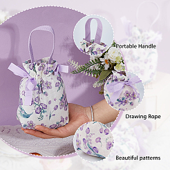 10 sacchetto con coulisse in tessuto con stampa floreale&nbsp;ABAG-DC0001-09A