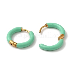 Boucles d'oreilles créoles en acier inoxydable 304 et émail pour femmes&nbsp;EJEW-S237-13E