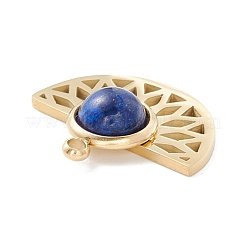 Pendentifs en acier inoxydable 304 avec placage ionique (IP) et cabochon en lapis-lazuli synthétique&nbsp;X-STAS-K237-08G-01
