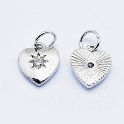 Messing micro pave klar zirkonia charme&nbsp;ZIRC-J040-09P-NR