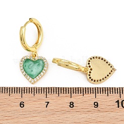 Boucles d'oreilles créoles pendantes en laiton serties de micro-pavés de zirconiums cubiques&nbsp;KK-CBA8324-16G-01