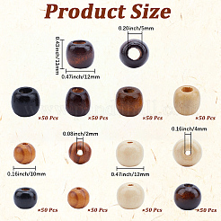400 Stück 8 Stile gefärbte natürliche Ahornholzperlen&nbsp;WOOD-PA0001-14