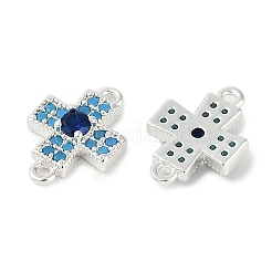 Ciondoli di collegamento in ottone con zirconi cubici blu&nbsp;KK-I719-01S