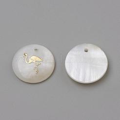 Pendentifs en coquillage d'eau douce&nbsp;SHEL-Q010-003G