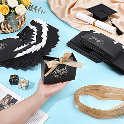 Geschenkboxen aus Papier mit Goldprägung und Schleifengriff&nbsp;CON-WH0089-252B